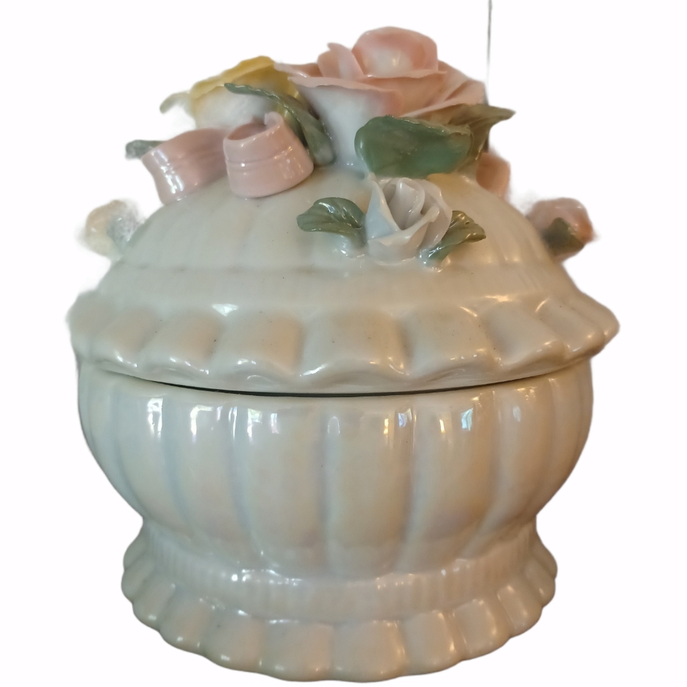 Floral Ceramic Round Vase